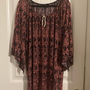 Boho Black and Orange Patterned Dress